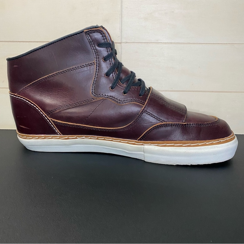 Vans Brown High-Top Sneakers Premium Leather Casual - Picture 3 of 12